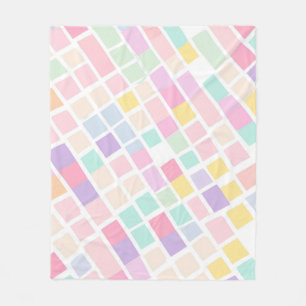 Cottagecore-Karo-Pastell-Frühling-Gemütlich-Modern Fleecedecke