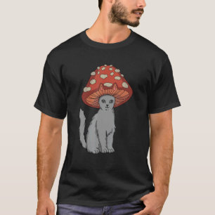 Cottagecore-Katzen-Ästhetik-Katze-Pilz-Hut T-Shirt