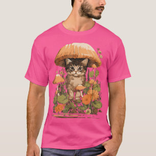 Cottagecore-Katzen-Blumen-Ästhetik-Pilz-Outfit F T-Shirt