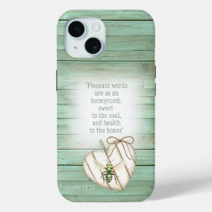 Cottagecore-Kunststoff-Herz in Grün mit grüner Bie Case-Mate iPhone Hülle