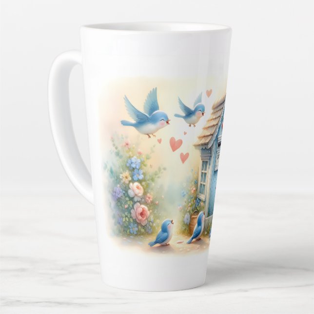 Cottagecore Liebesbriefe Blaue Postbox Milchtasse (Linke Ecke)