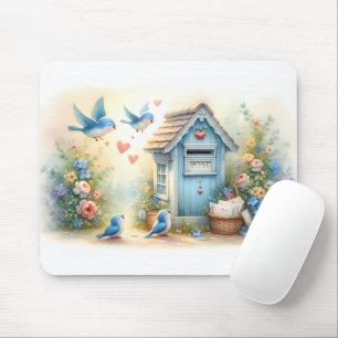 Cottagecore Liebesbriefe Blaue Postbox Mousepad
