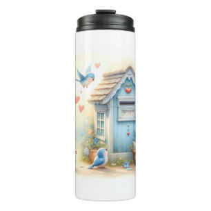 Cottagecore Liebesbriefe Blaue Postbox Thermosbecher