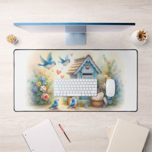 Cottagecore Liebesbriefe Blaue Postbriefkasten Schreibtischunterlage