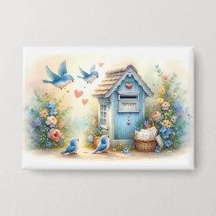Cottagecore Liebesbriefe Blauepost Briefkasten Button