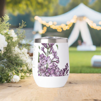 Cottagecore Lila Flieder Blumen-Reisebecher Garten