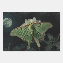 Cottagecore-Mondschmetterling Gothischer Mondschme Geschenkpapier Set