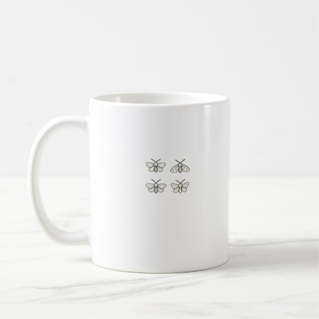 Cottagecore-Motten Klassik Kaffeetasse (Links)
