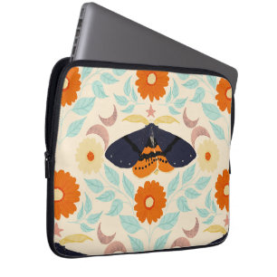 Cottagecore-Mottenmuster-Kunst   Retro-Blumendesig Laptopschutzhülle