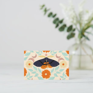 Cottagecore-Mottenmuster-Kunst Retro-Blumendesig Visitenkarte