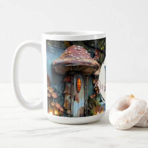CottageCore Mushroom Blue Book Fairy Lights Kaffeetasse