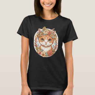 Cottagecore Niedliches Babykatze Kätzchen Blume T-Shirt