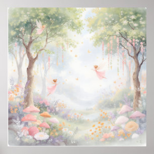 Cottagecore Pastellrosa Feengarten Individuelle Wa Poster
