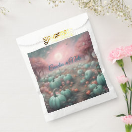 Cottagecore personalisiertes Rosa & Mint-Kürbisfel Geschenktütchen