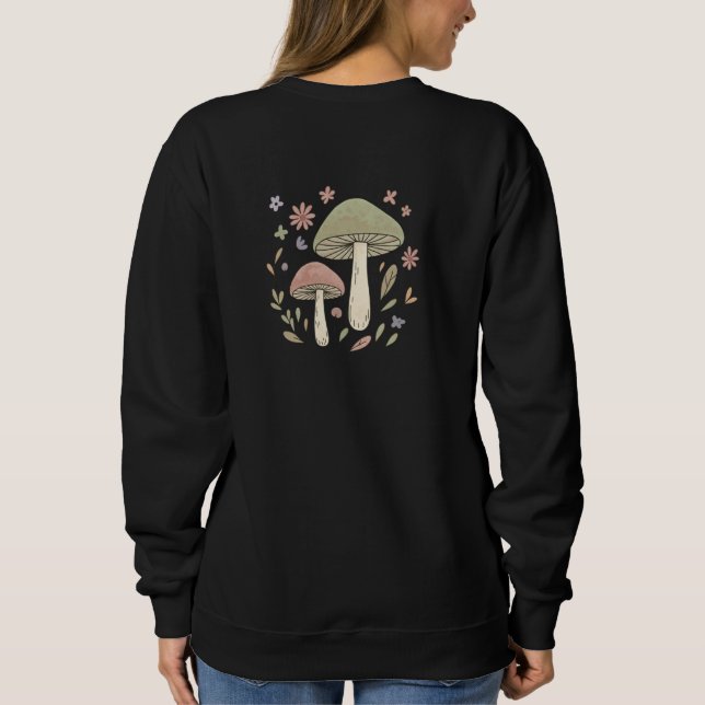 Cottagecore-Pilz-Botanik-Grafik Sweatshirt (Rückseite)