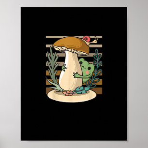 Cottagecore Pilz Wald Kröte Goblincore Mykologie Poster
