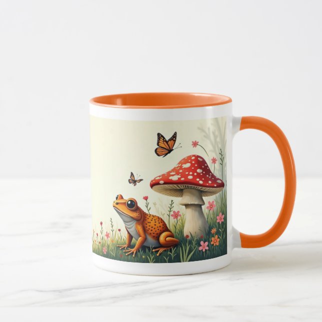 Cottagecore Pilze und Frosch Tasse (Rechts)