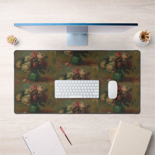 Cottagecore Renoir Blumen Vintage Rosen Kunst Schreibtischunterlage