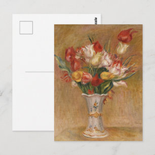 Cottagecore Renoir Blumen Vintage Tulpen Kunst Postkarte