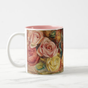 Cottagecore Renoir Blumenlandschaft Vintage Kunst Zweifarbige Tasse