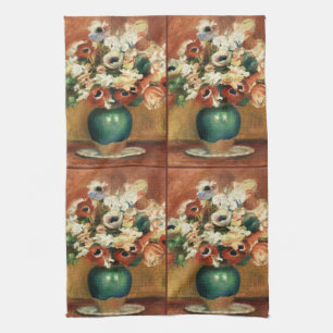 Cottagecore-Renoir-Blumenstrauß-Fine Art Geschirrtuch
