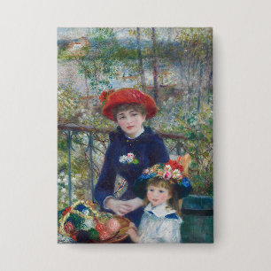 Cottagecore Renoir-Schwestern-Gartenlandschaft Button