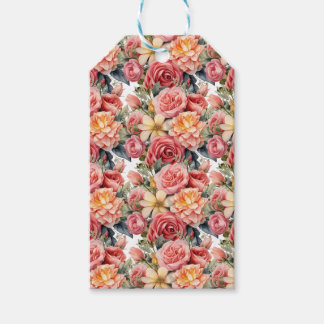 Cottagecore-Rosa Rosen Geschenkanhänger