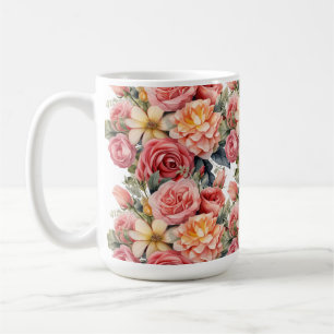 Cottagecore-Rosa Rosen Kaffeetasse