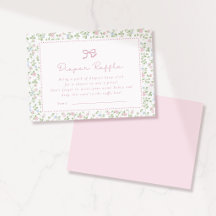 Cottagecore Rosa Windel-Raffle-Einlegekarte