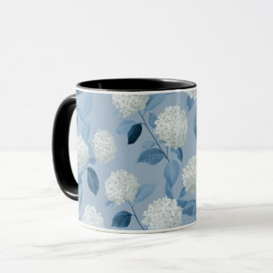 Cottagecore Sanfte Blaue Hortensien Blumenmuster Tasse