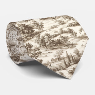 Cottagecore-Sepia-Hernte-Kürbis-Toile-Muster Krawatte