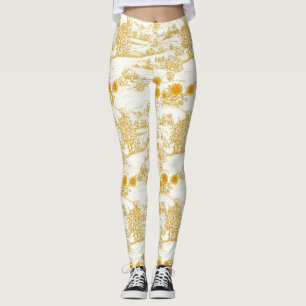 Cottagecore-Sonnenblumen-Land-Toile Leggings