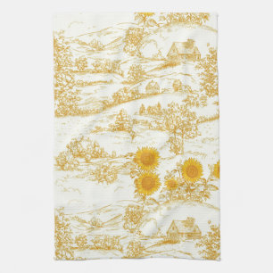 Cottagecore-Sonnenblumen-Toile-Landhausstil Geschirrtuch