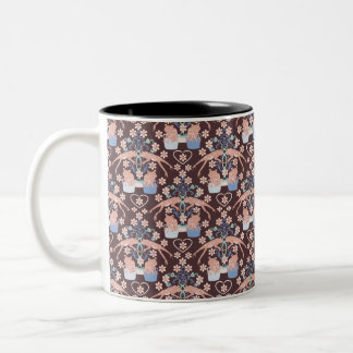 Cottagecore-Sprungfrosch-Gitter Zweifarbige Tasse