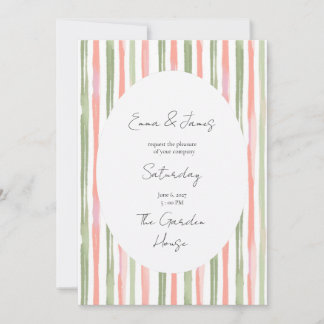 Cottagecore Streifen Hochzeitseinladung Einladung