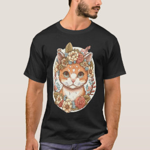 Cottagecore Süße Babykatze Kätzchen Blume T-Shirt