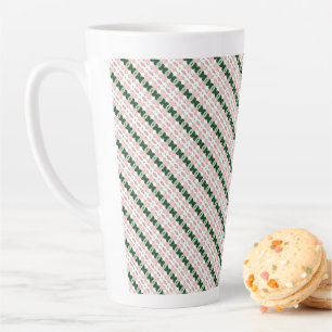Cottagecore Süße Festliche Weihnachts-Streifenmust Milchtasse