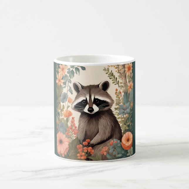 Cottagecore Süßer Waschbär Kaffeetasse (Mittel)