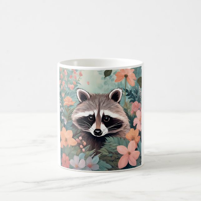 Cottagecore Süßer Waschbär Kaffeetasse (Mittel)
