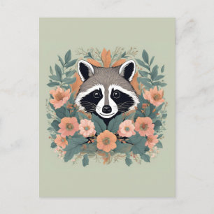Cottagecore Süßer Waschbär Postkarte