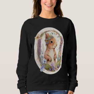 Cottagecore Süßes Baby Eichhörnchen Nagetier Aquar Sweatshirt