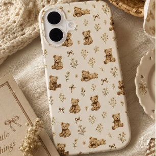 Cottagecore-Teddybär-Muster-Geschenk  iPhone 16 Hülle