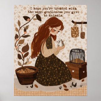 Cottagecore-Tierliebhaber-Wandkunst Poster