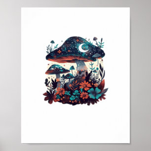 Cottagecore und ästhetische Goblincore Pilzmesse Poster