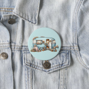 Cottagecore Vintage Floral Camper Boho Akzente Button