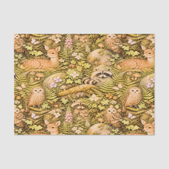 Cottagecore-Waldtier-Seidenpapier Seidenpapier (Vorderseite)