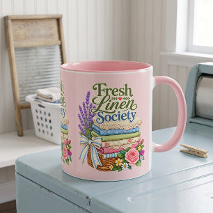 Cottagecore-Wäsche Lavendel Blumenwäsche Tasse