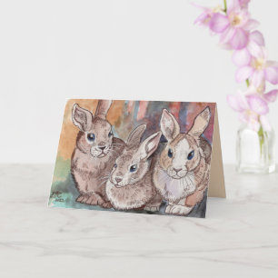 Cottagecore Wasserfarben Bunnies Karte