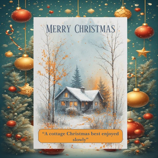 Cottagecore Weihnachten Rustikaler Wald Nostalgisc (Cottagecore Christmas Rustic Forest Nostalgic Warm Holiday Card)