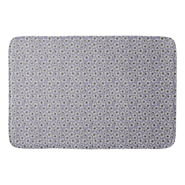 Cottagecore-Wildblumen auf Lavendel Badematte (Vorderseite)